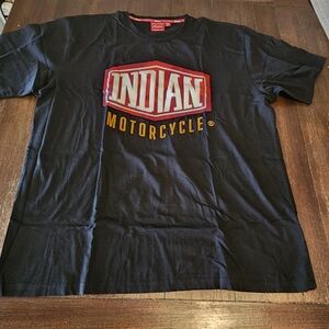 Black Genuine Indian Motorcycle T-Shirt  Registered Design - XL